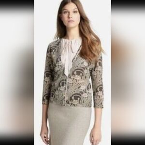Tory Burch Coconut Curving Floral Combo Vanessa Cardigan Size M NWT $295